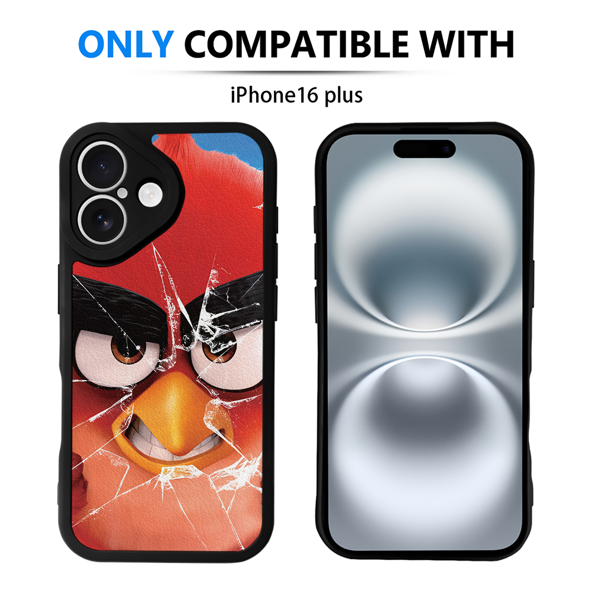（画像用） Angry Birds アングリーバード 【iPhone 16シリーズ対応】シリコンスマホケース（レザー調） 材質：シリコン